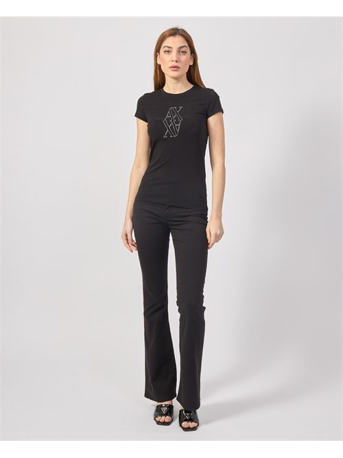 AX women's crew neck T-shirt with double logo ARMANI EXCHANGE | XW000512-AF11929UC001